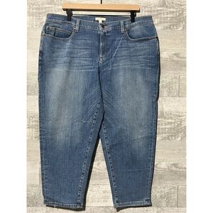 Eileen Fisher Ankle Cropped Tapered Blue Jeans Womens 16 NWT
